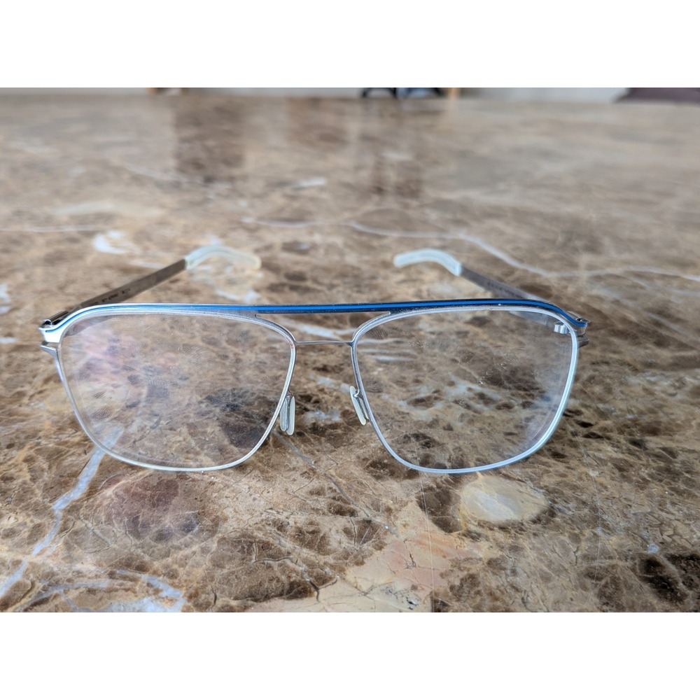 MYKITA Adriano Aviator Silver Mens Rectangle Full Rim Eyeglasses 52-14-150